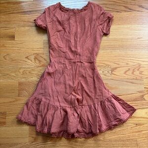 Angel Biba terracotta faux corset back dress size 6